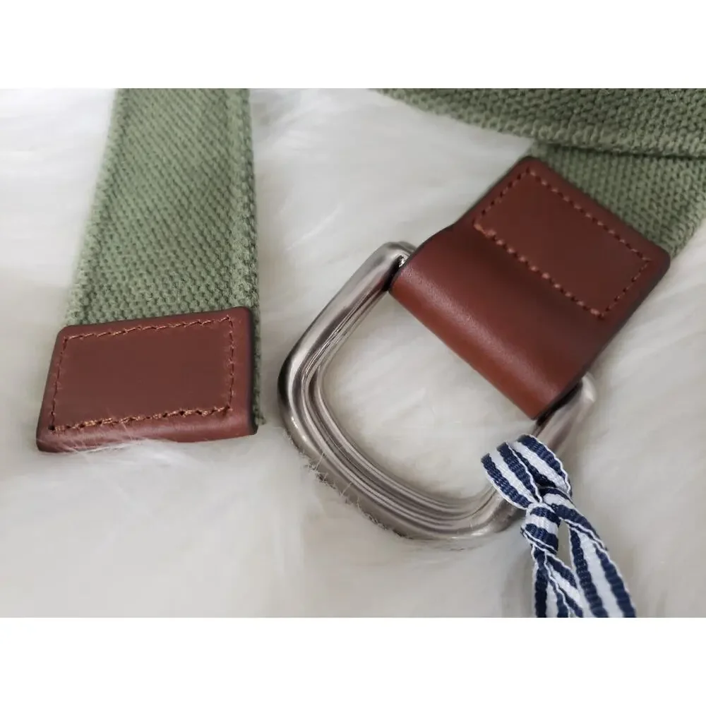 NWT Vineyard Vines MENS XS SOLID ISLAND CANVAS D RING BELT Green Fall Golf‎ Prep